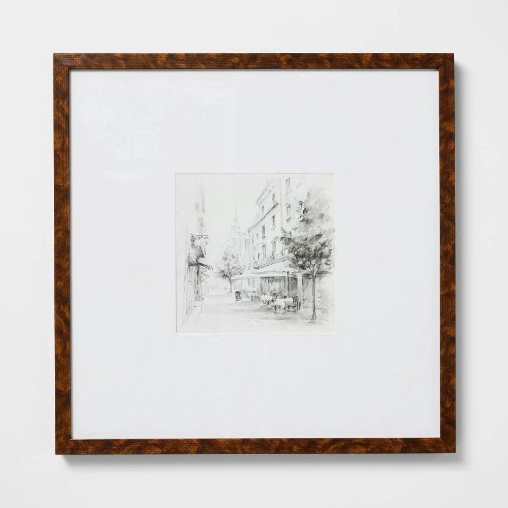Threshold Studio McGee 20x20 Black White Landscape Wall Art Framed Decor